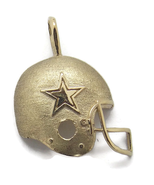 14k Gold Dallas Cowboys Helmet Pendant 