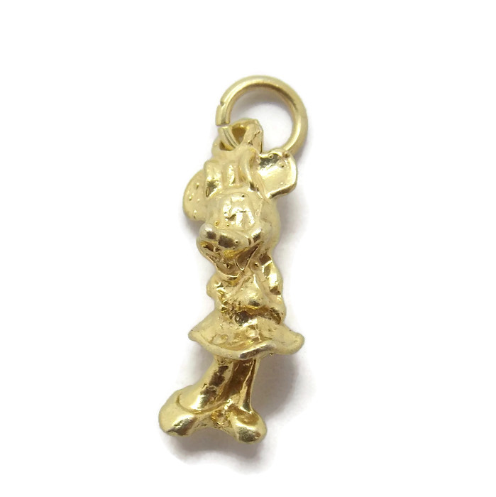 14k Yellow Gold Mouse Pendant 