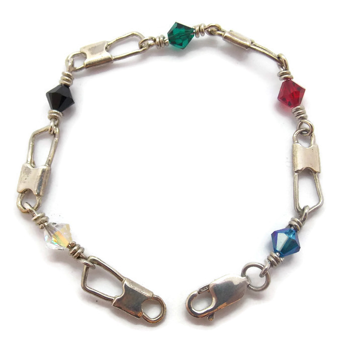 Details about   ACTS Bracelet Fishers of Men Sterling Silver REGULAR LINK Crystal Beads!!
