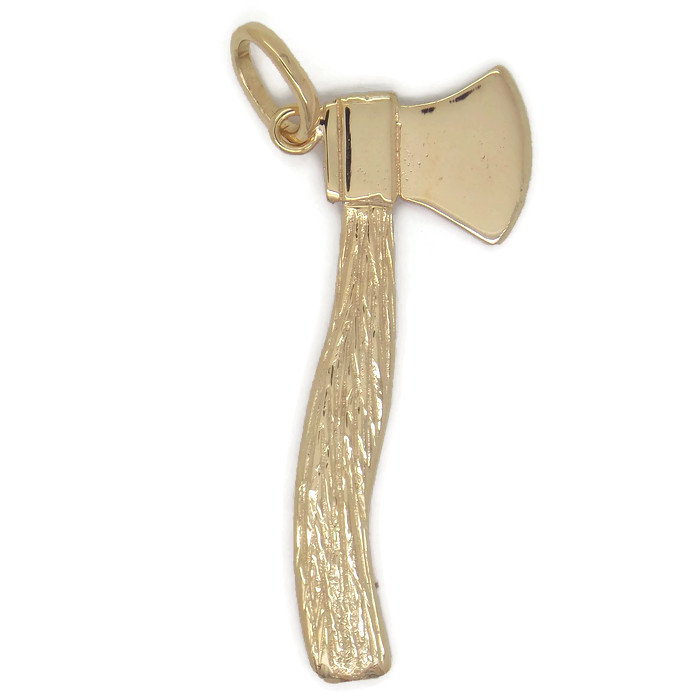 Axe 14k Solid Yellow Gold Pendant