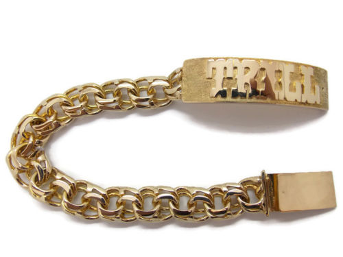 Men Twisted Rope Chain Bracelet Gold Plated Hip Hop Jewelry 8.5