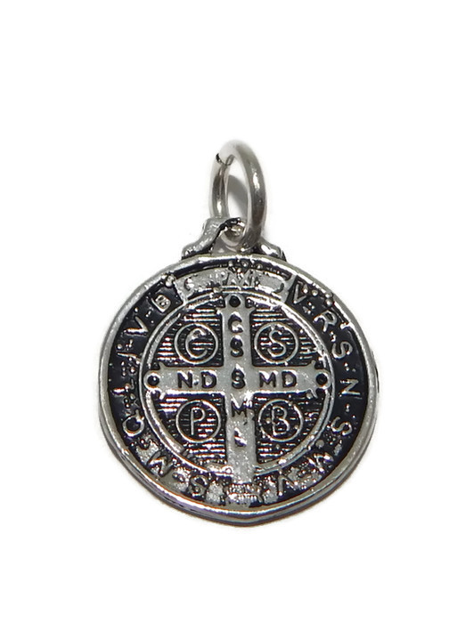 Details about   925 Sterling silver San Benito saint Benedict 20"chain