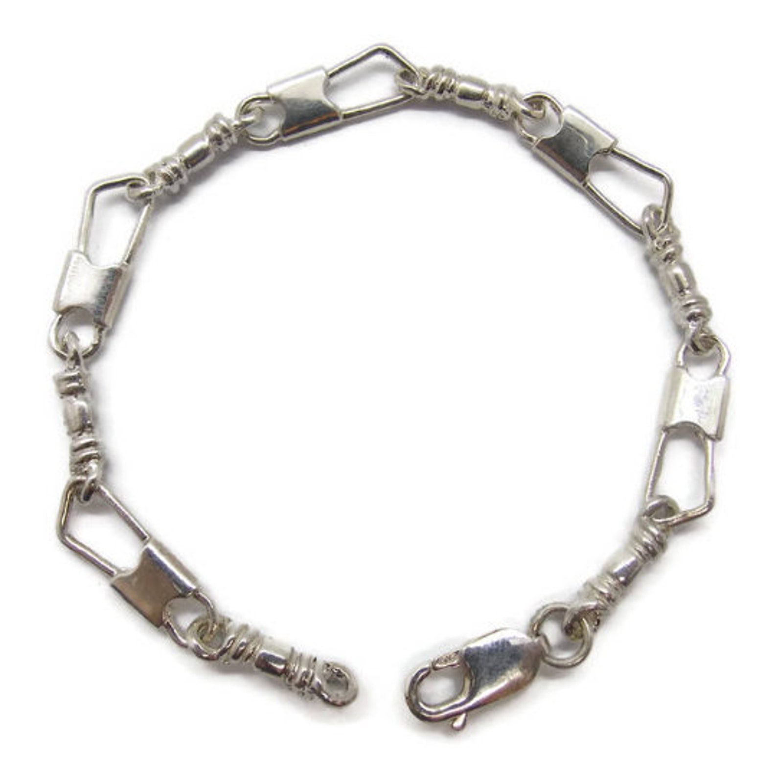 Crystal Beads!! ACTS Bracelet Fishers of Men Sterling Silver REGULAR LINK 
